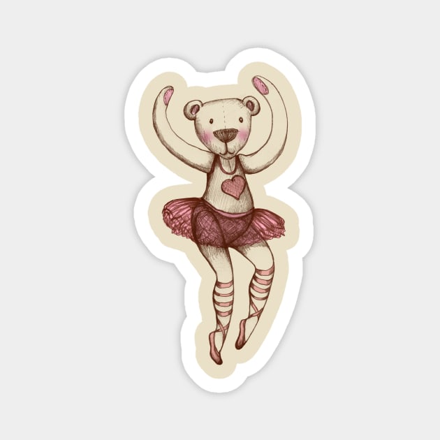 Ballerina Teddy Magnet by micklyn