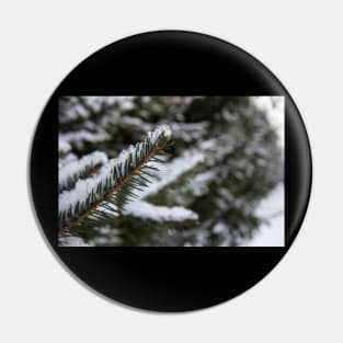 Green Snowy Fir Tree Pin