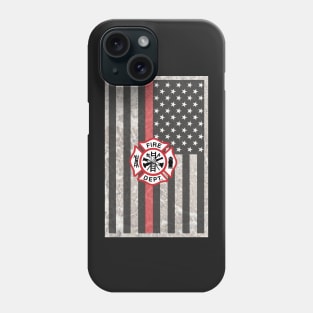 Firefighter Gifts, Thin Red Line Flag with Emblem Phone Case