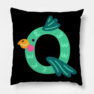 Letter Q animal alphabet back to school Pillow