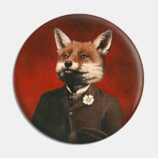 Edwardian Mr Fox In A Suit Pin