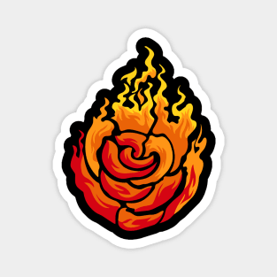 Flame Rose Fire Flower Magnet