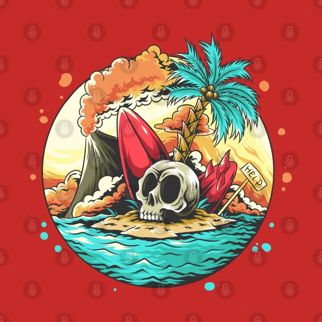 Skull head on the beach by Boosted Palace