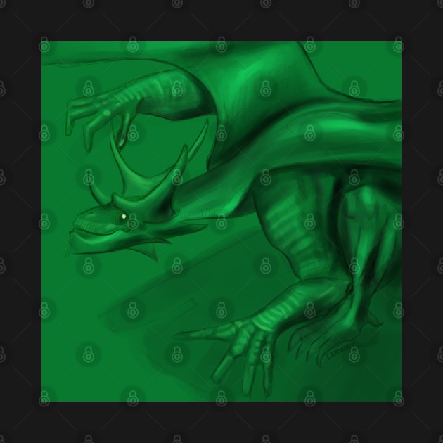 green emerald dragon ecopop in wonder sketch by jorge_lebeau