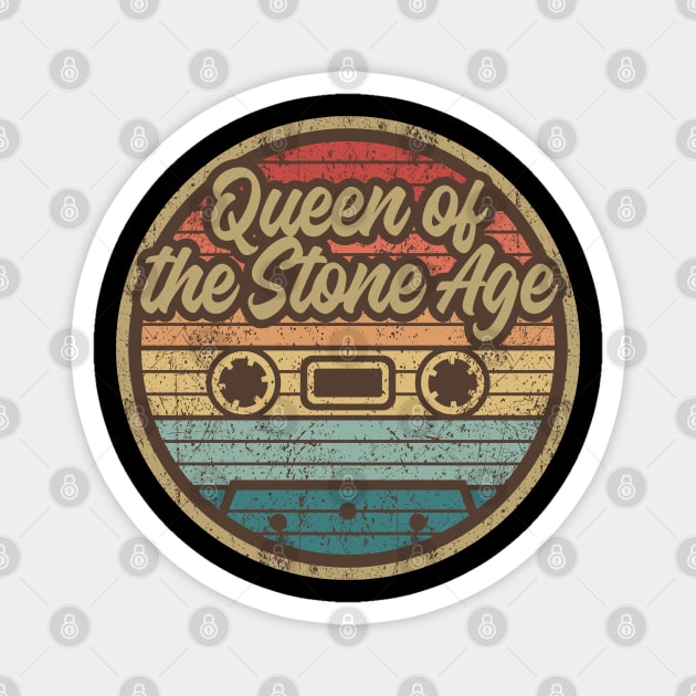 queens of the stone age cassette retro circle Magnet by penciltimes