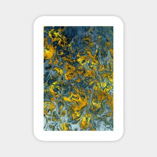 Golden and Blue Abstract Shapes 3 Magnet