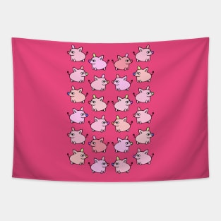 Cute and Colorful Pig Pattern Tapestry