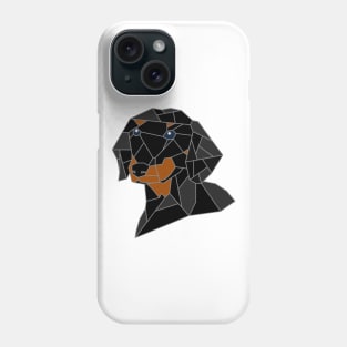 Dachshund Black Stained Glass Phone Case