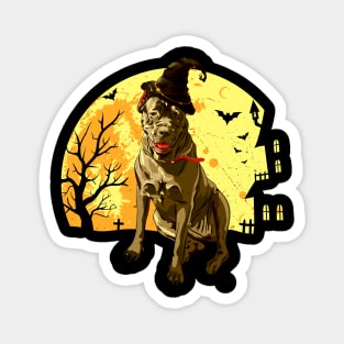 Scary italian cane corso Dog Witch Hat Halloween Magnet