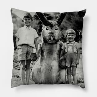 Creepy Easter Bunny with boys - pals Pillow