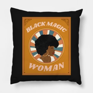Black Magic Woman (retro empowered woman) Pillow