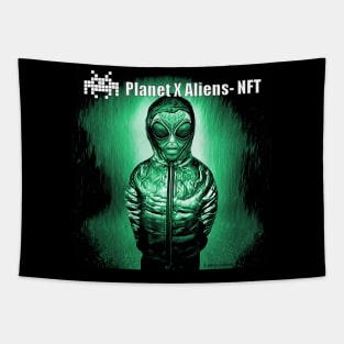 Funny Alien Sci Fi  Meme Tapestry