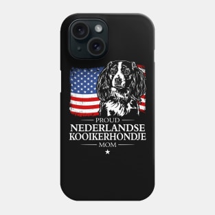 Proud Nederlandse Kooikerhondje Mom American Flag patriotic dog Phone Case