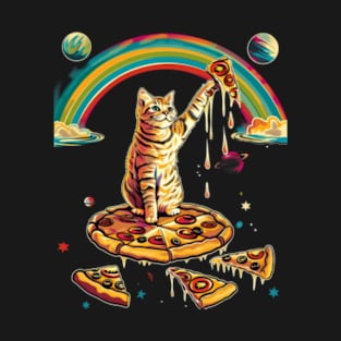 Shimmering Views of Cat Rainbow T-Shirt