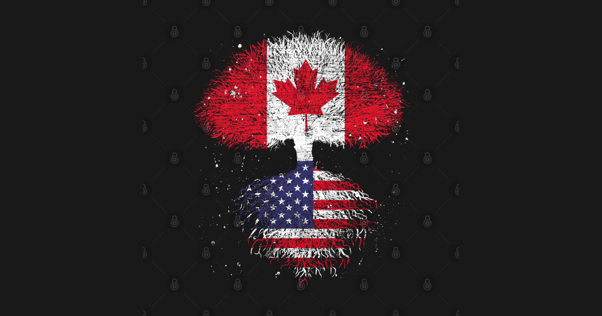 Us Flag American Roots Canadian Crwon Canadian Flag Canada Canada Sticker Teepublic 