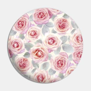 Mauve and Cream Painted Roses Pin