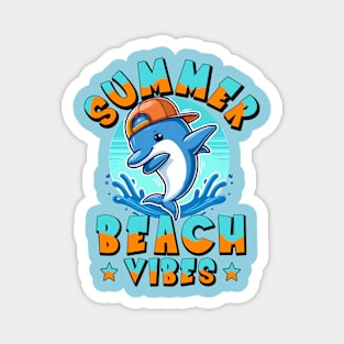 Summer Beach Vibes - Dabbing Dolphin Magnet