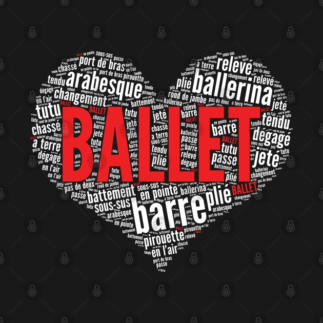 Ballet Heart Ballerina Pointe Shoes Point Women Girls Kid print by theodoros20