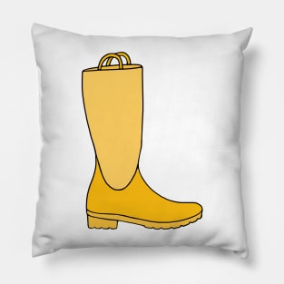 Yellow Rain Boots Pillow