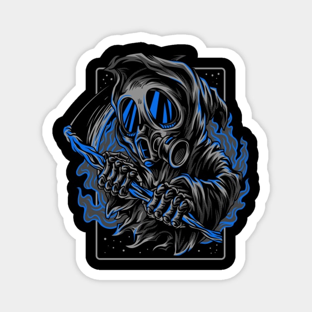 Reaper Scythe Smoke Blue Magnet by BradleyHeal