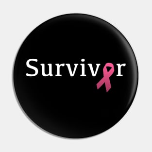 Breast Cancer Survivor Shirt with Pink Ribbon Pin