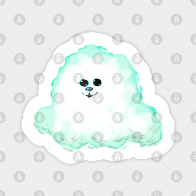 Cute cloudy face bear Magnet by GhoneamArt