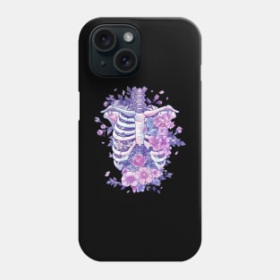 Pastel Goth Kawaii Floral Ribcage Creepy Cute Aesthetic Phone Case