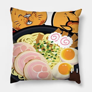 'Kawaii Cat Ramen Life' Cool Japanese Cats Pillow