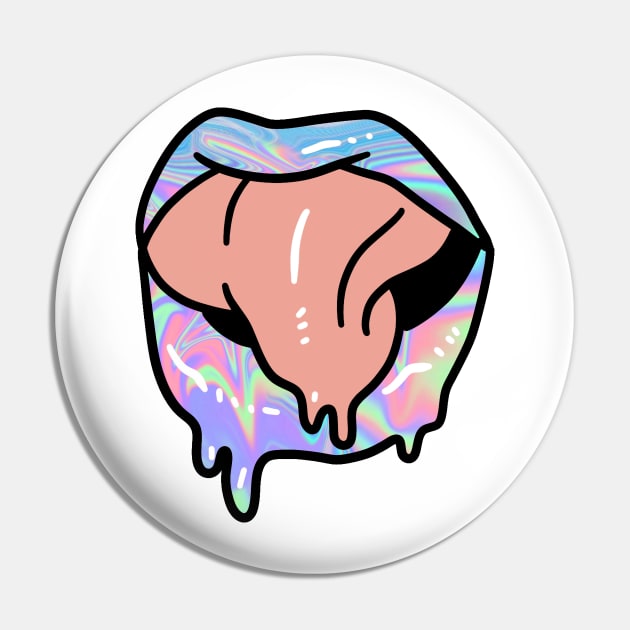 Rainbow Paint Drip Lips Pin by saradaboru