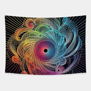 Psychedelic looking abstract illustration spirograph swirls Tapestry