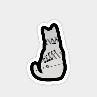 Cat in music sheet Magnet