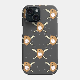 Baseball Symbols - Seamless Pattern on Dark Background Phone Case