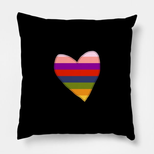 Small Rainbow Heart Pillow by ellenhenryart