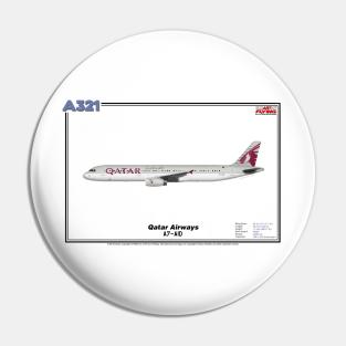 Airbus A321 - Qatar Airways (Art Print) Pin