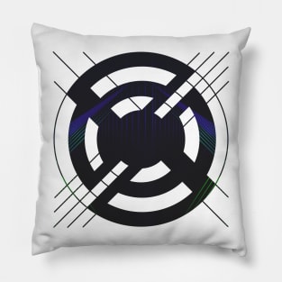 Black abstract geometric logo Pillow