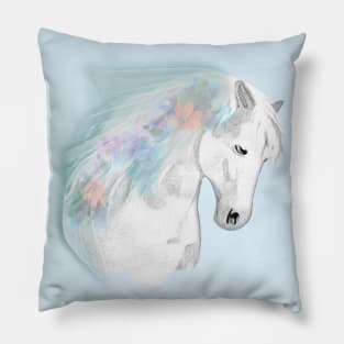 Horse Lovers Majestic White Horse Pillow