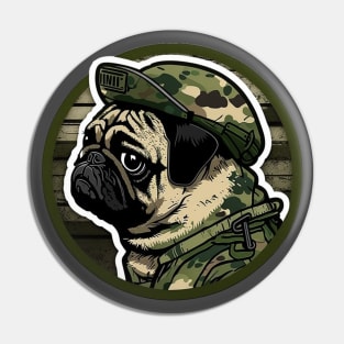 Pug Camouflage Motif Pin