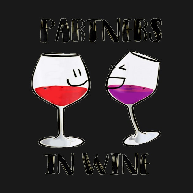 Partners In Wine Tshirt by Elsie
