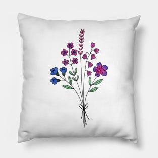 Subtle bi flower bouquet Pillow