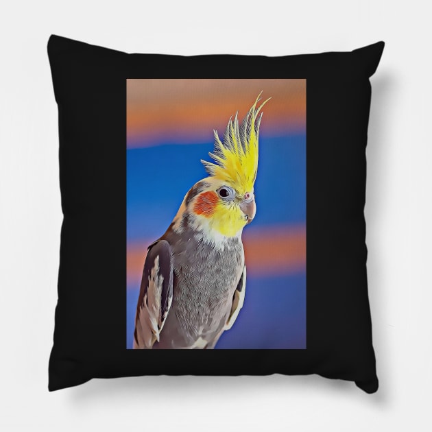 For The Love Of Cockatiels: Photo + Digital Art Pillow by AndrewGoodall