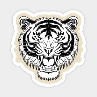 Angry tiger head illustration Magnet