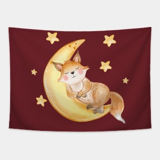 Fox Moon Sleeping Tapestry