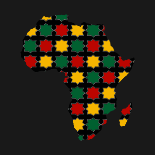 Africa map with geometric patterns colors T-Shirt