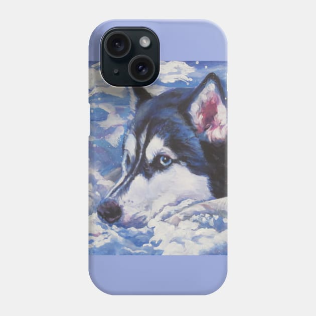 Siberian Husky Fine Art Painting Phone Case by LASHEPARD