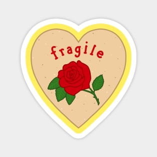 Fragile Mazapan Heart YELLOW Magnet