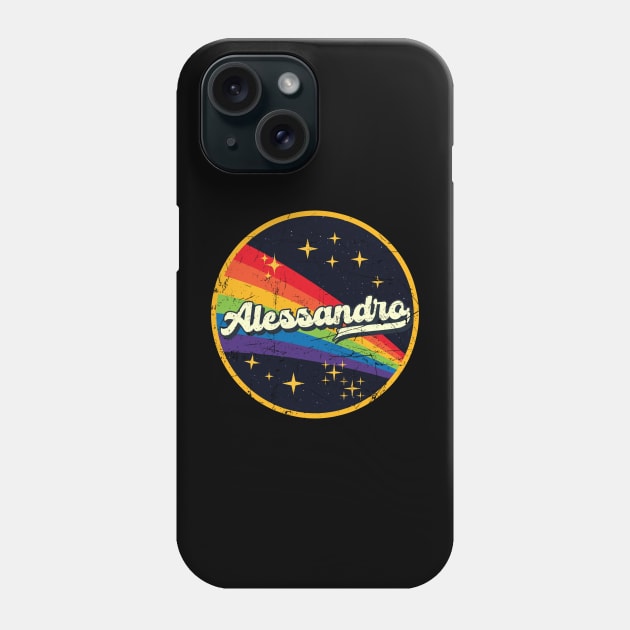 Alessandro // Rainbow In Space Vintage Grunge-Style Phone Case by LMW Art
