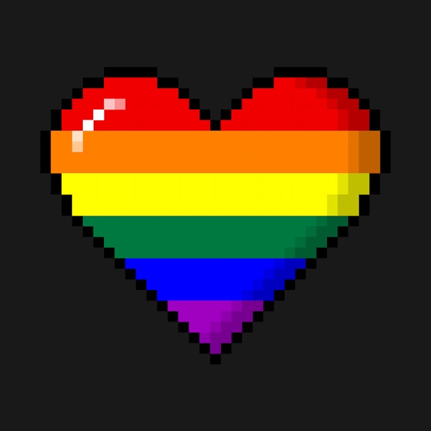 LGBTQ Rainbow Pride Pixel Heart by wheedesign