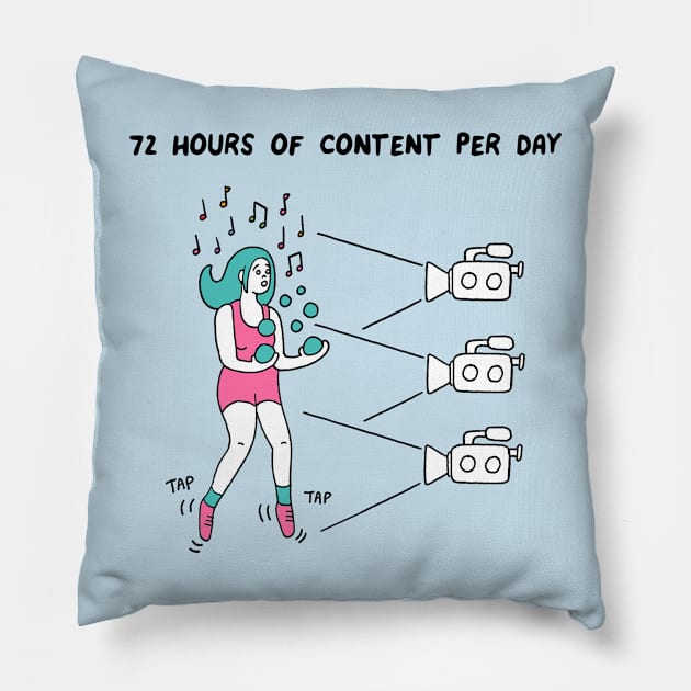 72 Hours of Content per Day Pillow by RaminNazer