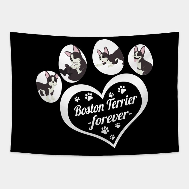 Boston Terrier forever dog lover Tapestry by TeesCircle