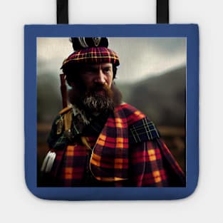 Scottish Highlander in Clan Tartan Tote